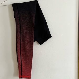 LuluLemon Wunder Under Red Black Ombré High Rise Legging S